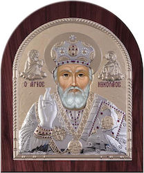 Silver Plated Icon Saint Nicholas 18.6*15.8cm Slevori 00213obr2rwc