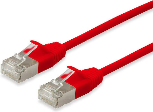 Equip F/FTP Cat.6a Gigabit Network Cable Ethernet 0.15m Red