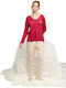 Sexen Set Pijamale pentru Femei Bordeaux Romantic