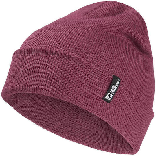 Beanie Unisex Beanie with Rib Knit in Purple color