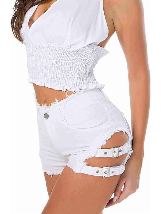 Underwear Wind Γυναικείο Τζιν Σορτς Λευκό