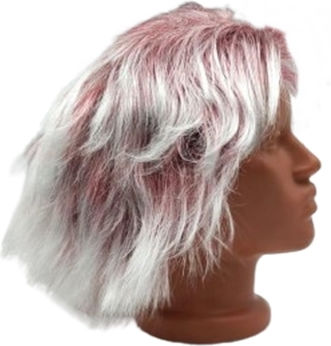 Women's Carnival Wig Short Hair White-red
