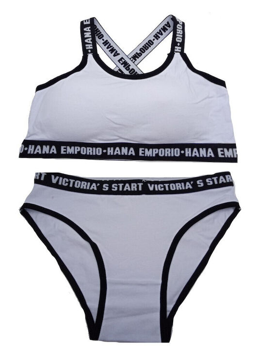 Isaia Set de Lenjerie Sutien sport cu Slip White