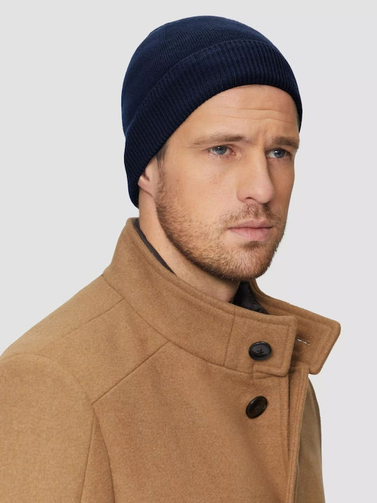 Black Label Beanie Masculin Căciulă Tricotat în culoarea Albastru marin