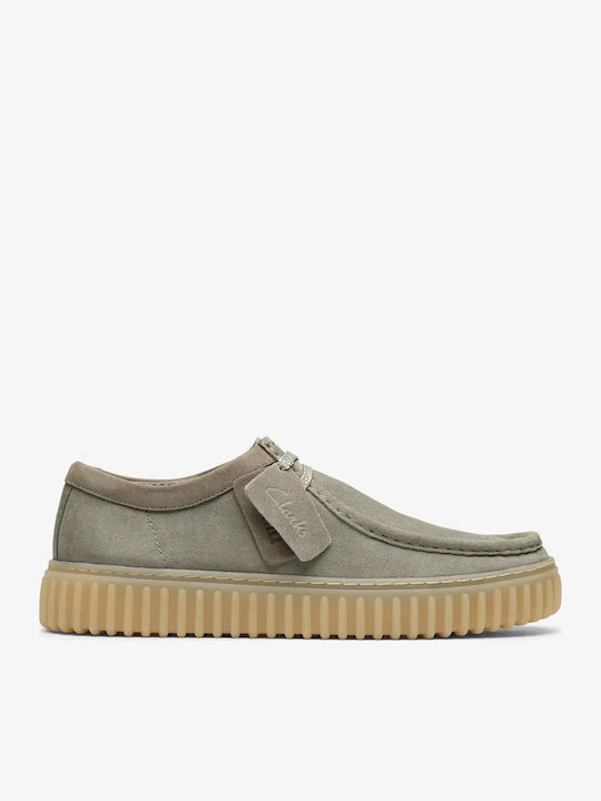 Clarks Torhill Lo Men's Suede Casual Shoes Green