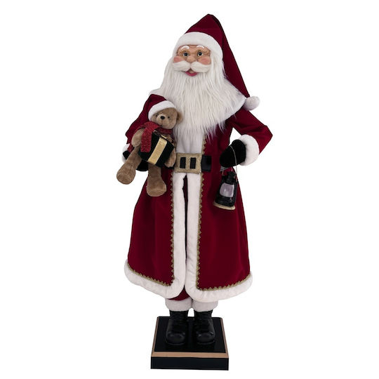Leuchtender Dekorativer Weihnachtsmann Batterie mit Musik und Bewegung Rot aus Kunststoff 200x60x40cm