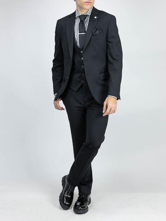 Men's Winter Suit Slim Fit Black