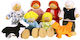 Set Holzpuppen für Puppenhaus