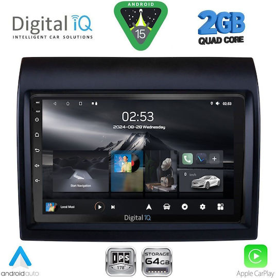 Digital IQ Car Audio System for Peugeot Boxer Fiat Ducato Citroen Jumper 2011-2021 (Bluetooth/USB/WiFi/GPS/Apple-Carplay/Android-Auto) with Touch Screen 9"