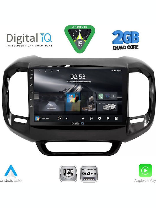Digital IQ Car Audio System for Fiat Toro 2017 (Bluetooth/USB/WiFi/GPS/Apple-Carplay/Android-Auto) with Touch Screen 9"