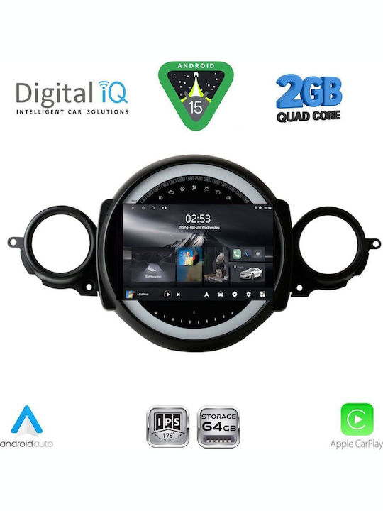 Digital IQ Auto-Audiosystem für Mini Kooper / Clubman 2011-2013 (Bluetooth/USB/WiFi/GPS/Apple-Carplay/Android-Auto) mit Touchscreen 9"
