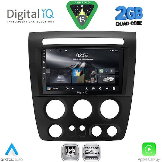 Digital IQ Car Audio System Hummer H3 2005-2009 (Bluetooth/USB/WiFi/GPS/Apple-Carplay/Android-Auto) with Touch Screen 9"