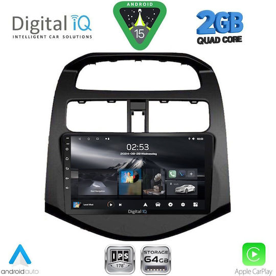 Digital IQ Car Audio System for Chevrolet Spark 2009-2015 (Bluetooth/USB/WiFi/GPS/Apple-Carplay/Android-Auto) with Touch Screen 9"