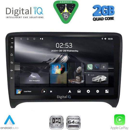 Digital IQ Auto-Audiosystem für Audi E-Commerce-Website 2007-2015 (Bluetooth/USB/WiFi/GPS/Apple-Carplay/Android-Auto) mit Touchscreen 9"
