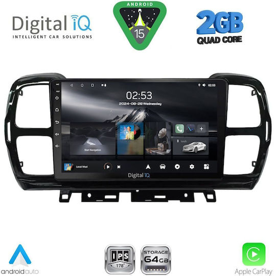 Digital IQ Ηχοσύστημα Αυτοκινήτου για Citroen C5 Aircross 2017-2021 (Bluetooth/USB/WiFi/GPS/Apple-Carplay/Android-Auto) με Οθόνη Αφής 9"