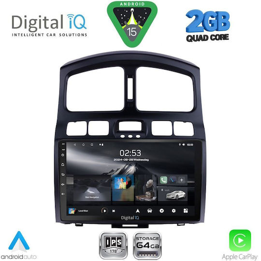 Digital IQ Ηχοσύστημα Αυτοκινήτου για Hyundai Santa Fe 2003-2006 (Bluetooth/USB/WiFi/GPS/Apple-Carplay/Android-Auto) με Οθόνη Αφής 9"