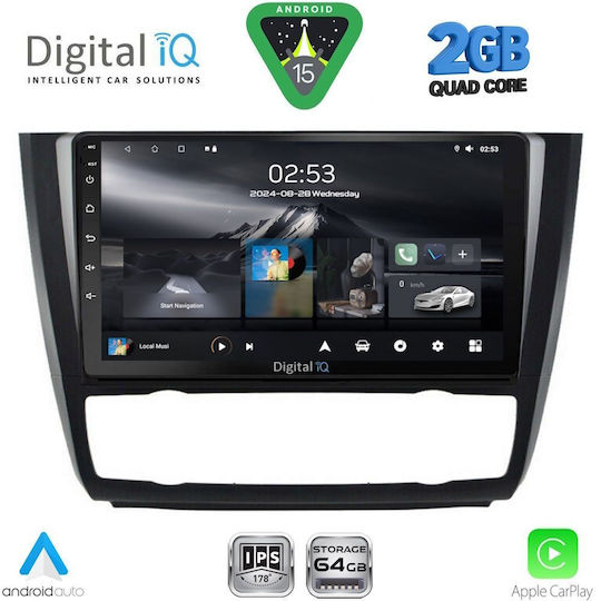 Digital IQ Ηχοσύστημα Αυτοκινήτου για BMW Σειρά 1 2004-2013 με Clima (Bluetooth/USB/WiFi/GPS/Apple-Carplay/Android-Auto) με Οθόνη Αφής 9"
