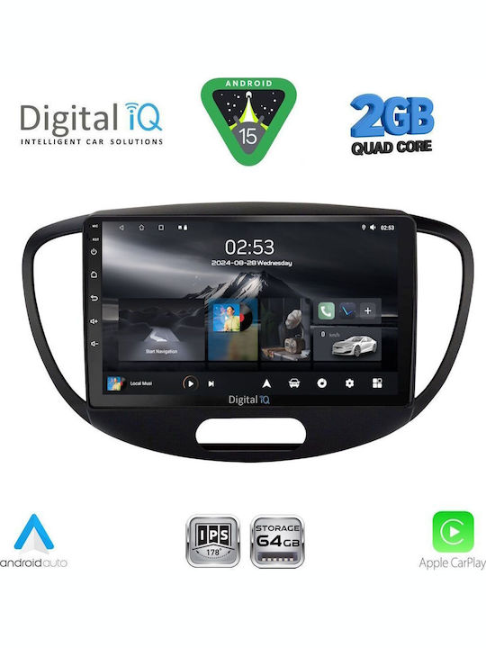 Digital IQ Ηχοσύστημα Αυτοκινήτου για Hyundai i10 2008-2013 (Bluetooth/USB/WiFi/GPS/Apple-Carplay/Android-Auto) με Οθόνη Αφής 9"