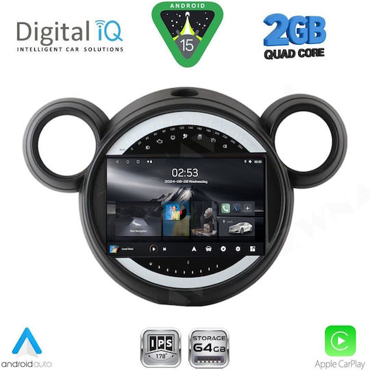 Digital IQ Car Audio System for Mini Countryman / Paceman 2010-2016 (Bluetooth/USB/WiFi/GPS/Apple-Carplay/Android-Auto) with Touch Screen 9"