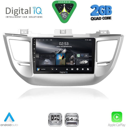 Digital IQ Ηχοσύστημα Αυτοκινήτου για Hyundai Tucson 2015-2019 (Bluetooth/USB/WiFi/GPS/Apple-Carplay/Android-Auto) με Οθόνη Αφής 9"
