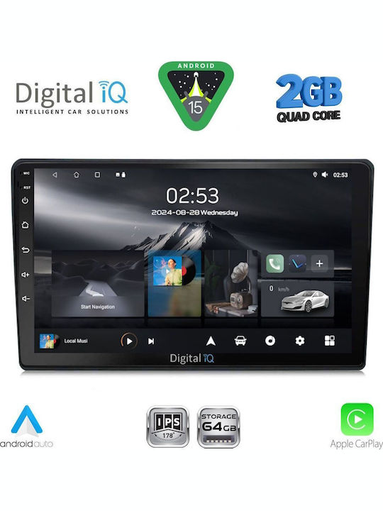 Digital IQ Car Audio System for Audi A4 2002-2008 (Bluetooth/USB/WiFi/GPS/Apple-Carplay/Android-Auto) with Touch Screen 9"