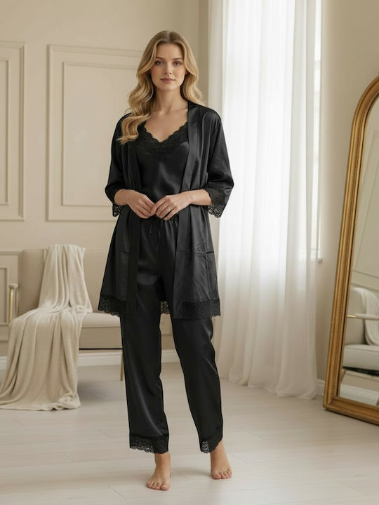 Pentru Femei Halat cu Pijamale Black