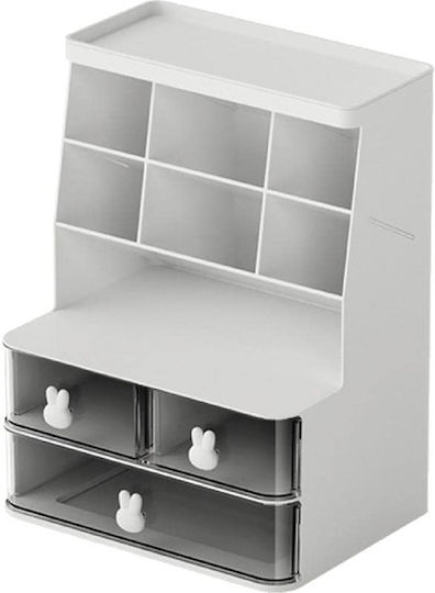 Office Organizer Compartments Plastic White 22.3x17x30 Cm Aria Trade