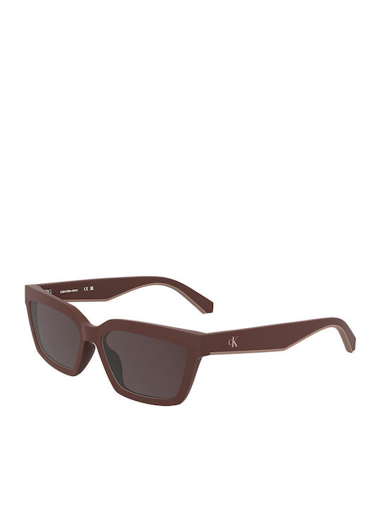 Calvin Klein Feminini Ochelari de soare cu Burgundy Cadru și Maro Lentilă