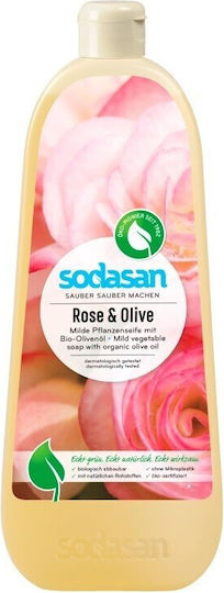 Organic Liquid Soap Rose Olive Shower Gel 1l Sodasan
