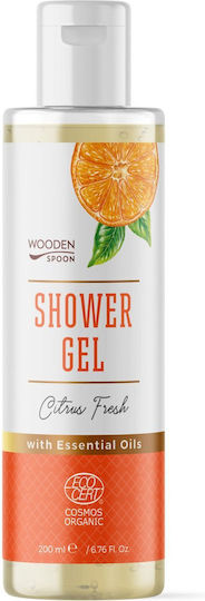 Gel De Duș Cu Citronella Citrus Fresh Organic 200ml Wooden Spoon