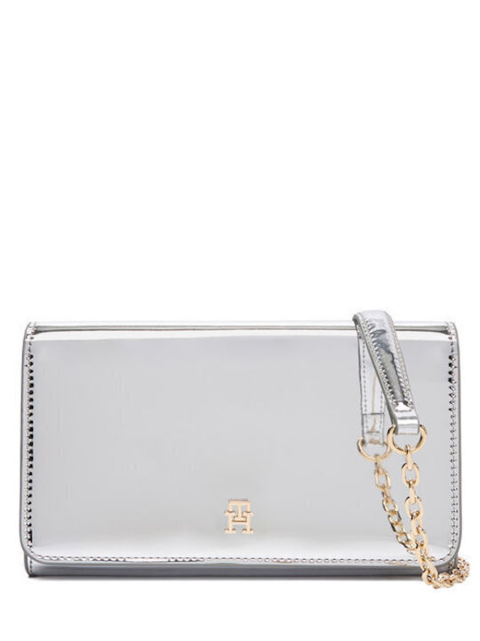 Tommy Leder Damentasche Schultertasche Silber