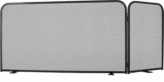Zogometal Μεταλλικό Προστατευτικό Τζακιού 90x50cm Μαύρο
