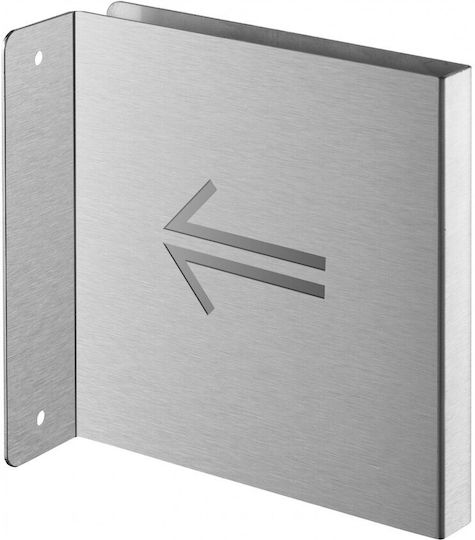 Πινακίδα Σήμανσης Βέλος Αριστερά 120x120 Mm Ανοξείδωτη Κάθετη Κολλητή Thirard 00462387