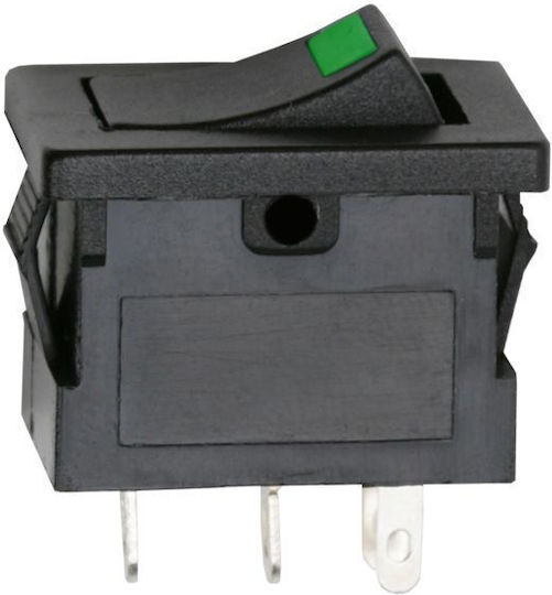 Set of 5 Pieces 1-Circuit 15A-12VDC Rocker Switch Off-On Green LED