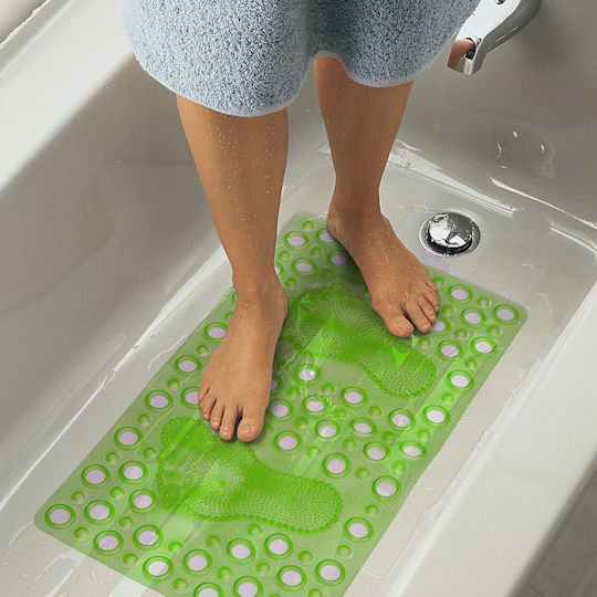 Alista Home Rutschfeste Badematte mit Saugnäpfen Grün 37x68εκ.
