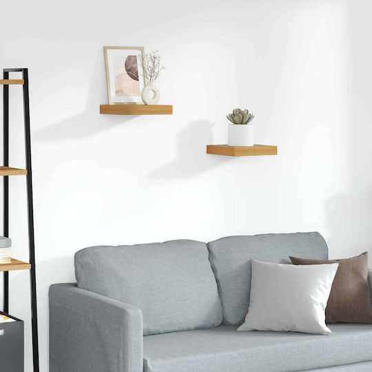 Brown Wall Shelves 2 Pieces 23x23.5x4cm
