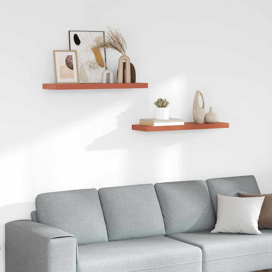 Red Wall Shelves (2 Pieces) 80x23.5x4cm