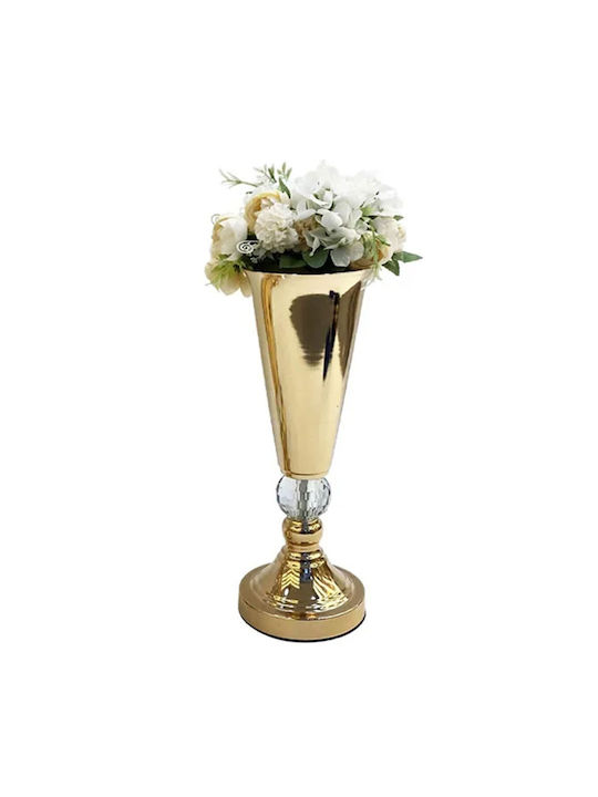 Marhome Decorative Vase Gold 12x12x33cm