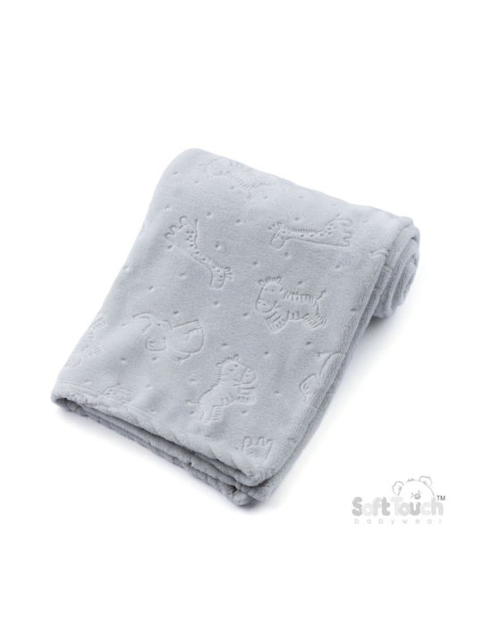 Soft Touch Κουβέρτα Αγκαλιάς & Λίκνου Γκρι 75x100εκ.