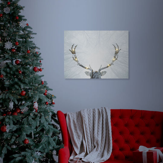 Led Decorative Painting Reindeer 40 x 30 cm