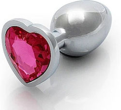Smd Butt Plug Πρωκτική Σφήνα L 9cm Silver Pink Heart Smd Butt Plug Πρωκτική Σφήνα L 9cm Silver Pink Heart