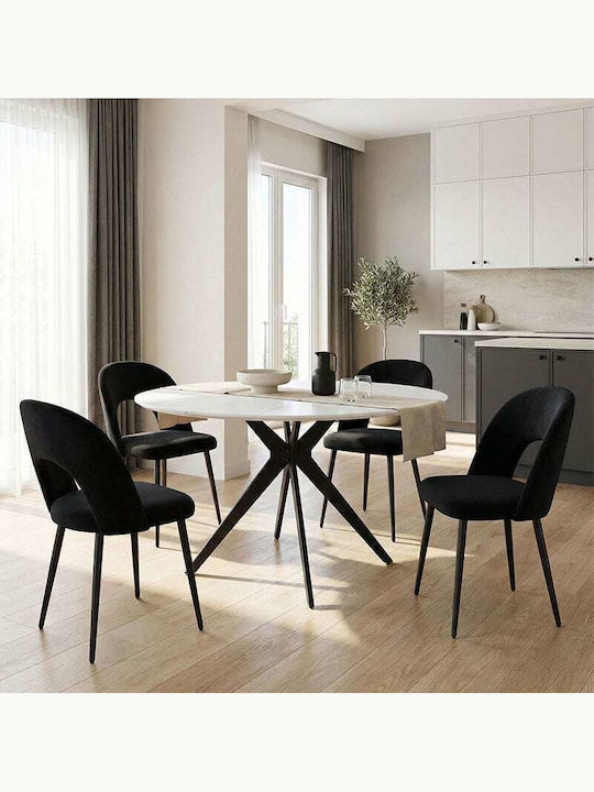 Rund Tisch Speisesaal Marble White Appearance 120x120x76cm