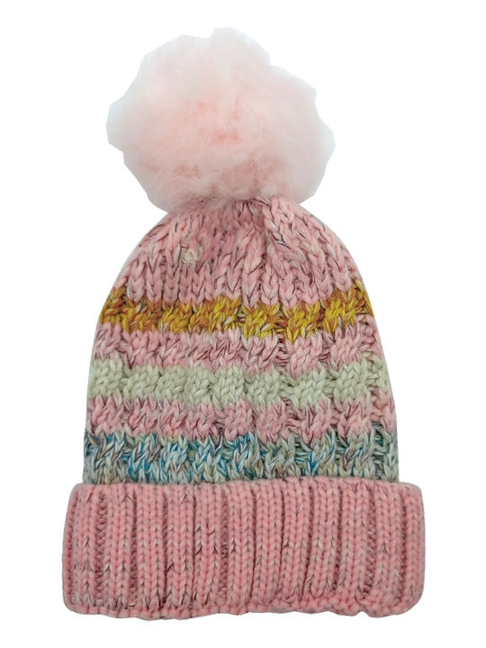 Beanie Γυναικείος Σκούφος Πλεκτός σε Ροζ χρώμα