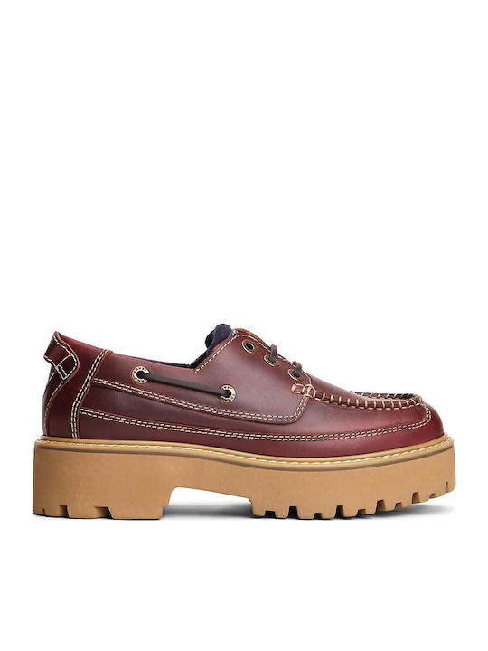 Δερμάτινα Ανδρικά Boat Shoes σε Καφέ Χρώμα