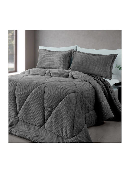 Saint Clair Κουβερτοπάπλωμα Υπέρδιπλο 220x240εκ. Carbon