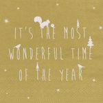 Raeder Most Wonderful Christmas Napkins White L...