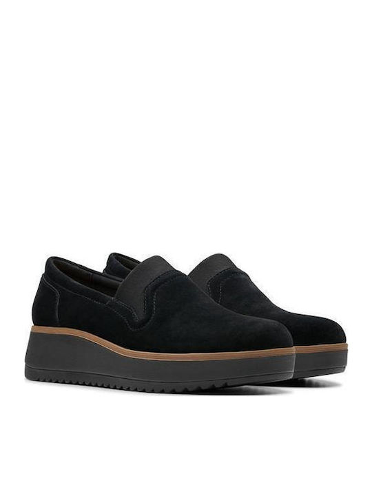 Suede Γυναικεία Oxfords σε Μαύρο Χρώμα