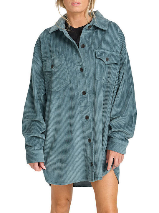 Winter Ocean Women's Long Sleeve Shirt Blue
