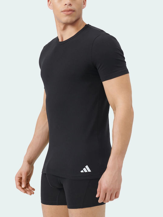 Active Flex Cotton Men's Undershirts Short-sleeved Black 2Pack