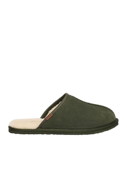 Superdry Mule Slipper Men's Leather Slippers Green